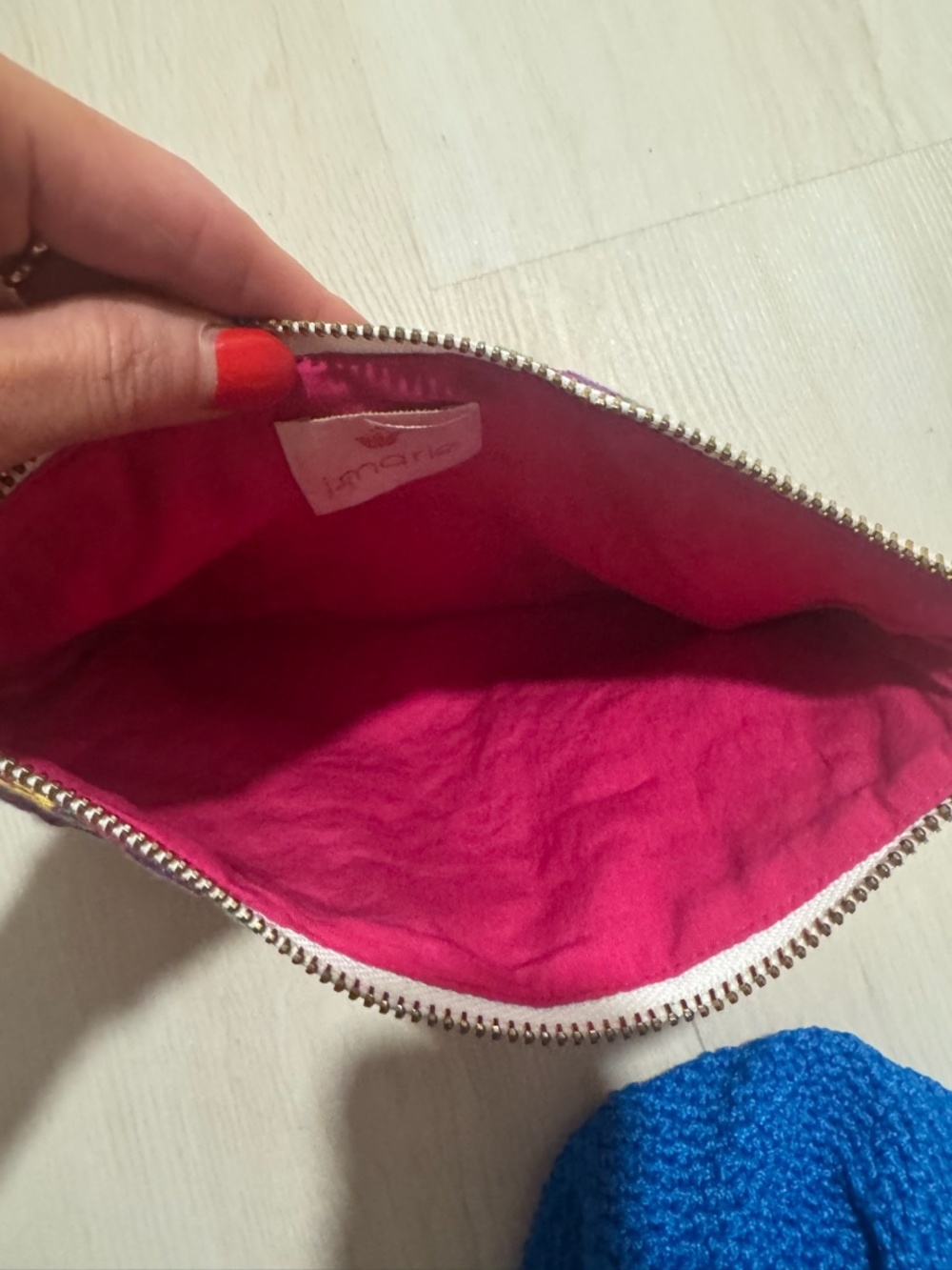 Small Floral Clutch - Embroidered Zip Clutch with Tassel - Used Once - Picture 3 of 4